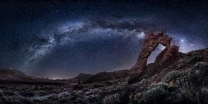 Milchstraßenbild am Teide Vulkan auf der Kanarischen Insel Teneriffa in Spanien.