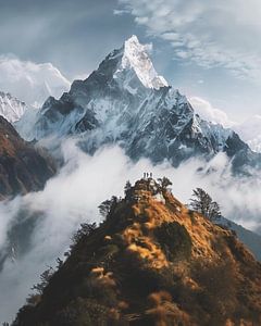 Sonnenkuss für den Berggipfel