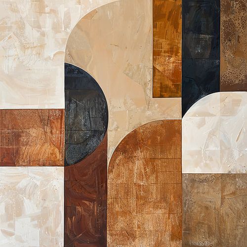 Geometric abstraction in earthy tones by Poster Art Shop