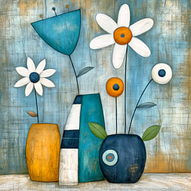 Blije bloemen van Jutta Maria Pusl