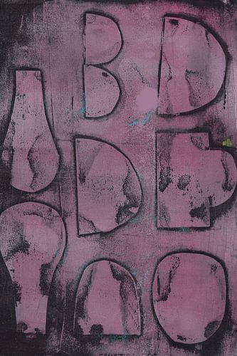 Moderne abstracte geometrische kunst. Organische vormen in paars en zwart