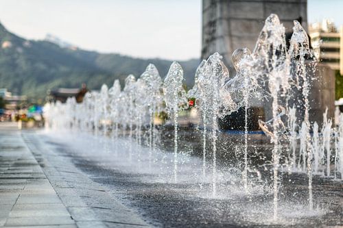 Alley van fonteinen. Seoul stad, Zuid-Korea