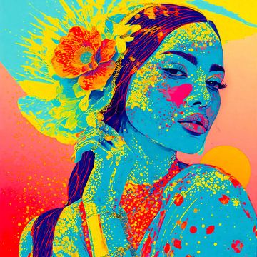 Lively flower portrait of a beauty by A.D. Digital ART