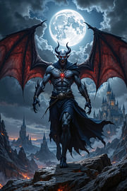 Dark Fantasy Gothic Wall Art: MORGHARION - The Devil on the Path of Fear by INFERAURUM - Dark Fantasy Wall Art