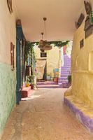 Ruelle aux couleurs pastel et colorées | photographie de rue | photographie de voyage Maroc | Bhalil
