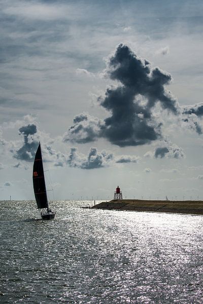 Backlight and the port of Stavoren in Friesland by Harrie Muis
