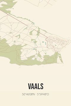 Vintage landkaart van Vaals (Limburg) van MijnStadsPoster