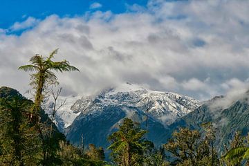 Panorama des schneebedeckten Franz-Josef-Gletschers in Neuseeland