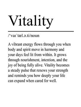 Vitality Definition – White by WordsThatInspire
