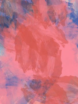 Abstrakte Malerei in Rosa und Blau von Dina Dankers