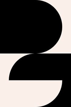 Art moderne géométrique minimaliste en noir et blanc No. 19