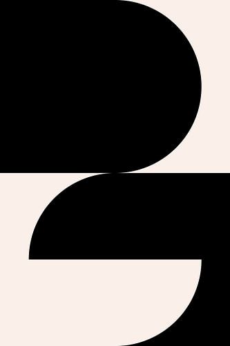 Moderne geometrische minimalistische kunst in zwart-wit nr. 19