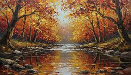 Golden Autumn Creek by Artistic