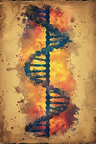 Abstract DNA Kunstwerk met Levendige Kleuren