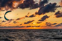 Surfing in a Sunset on a beach landscape photography