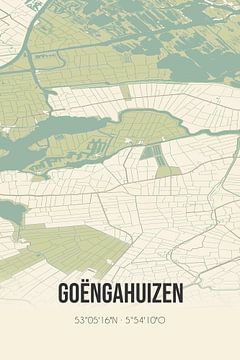 Vintage landkaart van Goëngahuizen (Fryslan) van Rezona