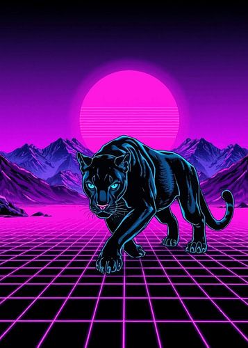 Neon Puma - 80s Synthwave Retro Paars