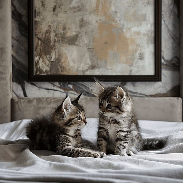 La magie des chatons : un lit rempli de peluches enjouées par Karina Brouwer