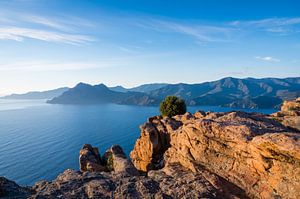 Fantastic evening atmosphere on the Gulf of Porto, Corsica.