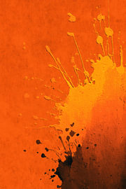Verfsplashes in Oranje Energie en Creatieve Explosie van Eva Lee