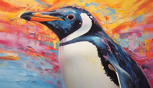 Panorama abstrait de pingouins