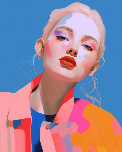 Kleurrijke blikvanger, modern portret