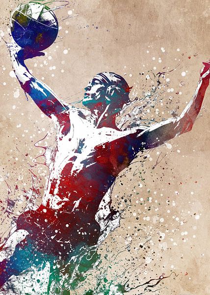 Water polo sport art by JBJart Justyna Jaszke