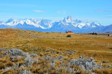 Steppe en besneeuwde bergen in Argentijns Patagonië van My Footprints