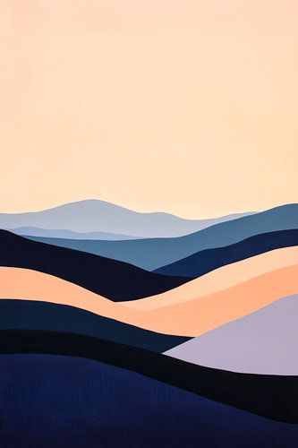 Abstract landschap in zachte tinten