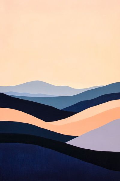 Abstract landschap in zachte tinten van Poster Art Shop