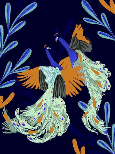 Paons dansants sur Goed Blauw