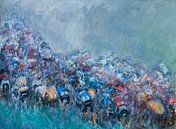 Peloton wielrenners beklimming bergetappe Tour de France van Paul Nieuwendijk thumbnail