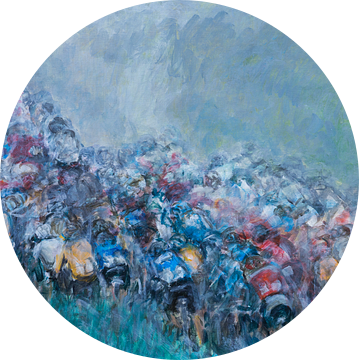 Peloton wielrenners beklimming bergetappe Tour de France van Paul Nieuwendijk