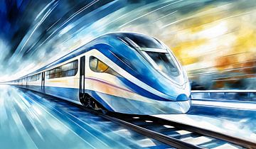 High-speed train at full speed by Kees van den Burg