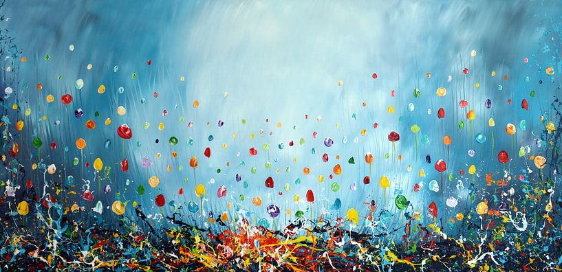 Flowers Blue by Gena Theheartofart