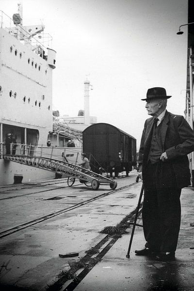 Man in de haven 60-er jaren van PIX STREET PHOTOGRAPHY