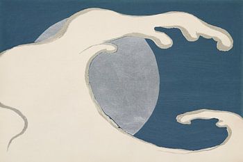 Vagues et soleil par Kamisaka Sekka. Art japonais.