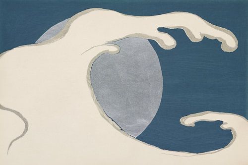 Vagues et soleil par Kamisaka Sekka. Art japonais.