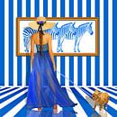 Serie: Das Damenquartett Nr. 2 Blau - Weiss von Monika Jüngling Miniaturansicht