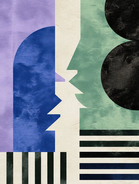 Porträt mit Streifen von Your unique art