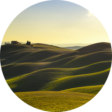 Glooiende heuvels in Crete Senesi. Toscane