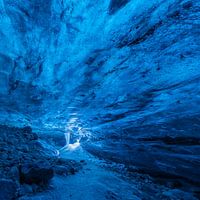 A blue Ice Cave under the Vatnajökull glacier.