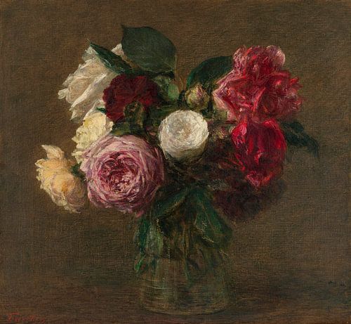Rozen in een vaas, Henri Fantin-Latour