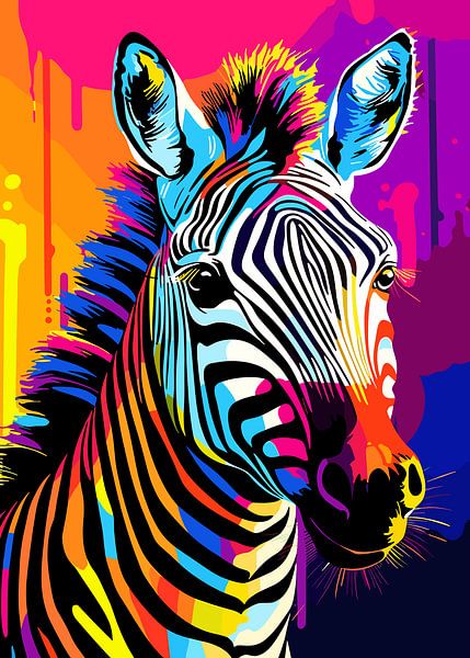 Portrait de zèbre chromatique par Art Kingdom