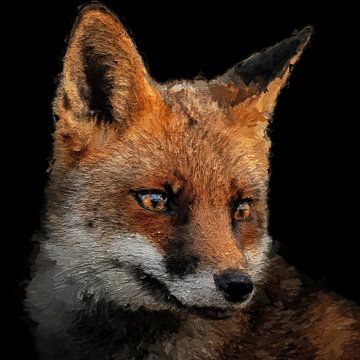Porträt eines Fuchses - Malerei-Effekt von Gianni Argese