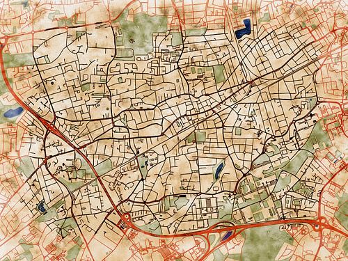 Kaart van Pessac in de stijl 'Serene Summer'