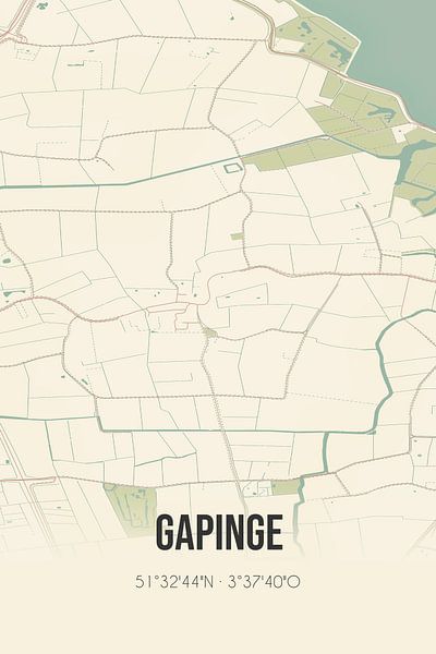 Vintage map of Gapinge (Zeeland) by Prints of Place