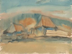 Hamlet im Morgennebel (1929) von Zoltán Palugyay