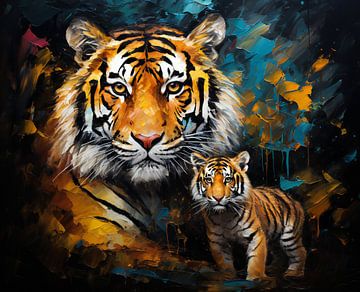Tigermutter mit Jungen