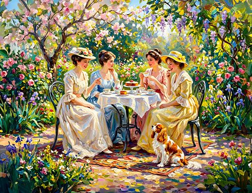 Ladies’ Garden Gathering with Cavalier Spaniel